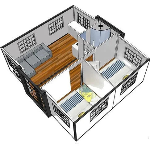 Tiny House mit zwei Schlafzimmern und Küche 2024