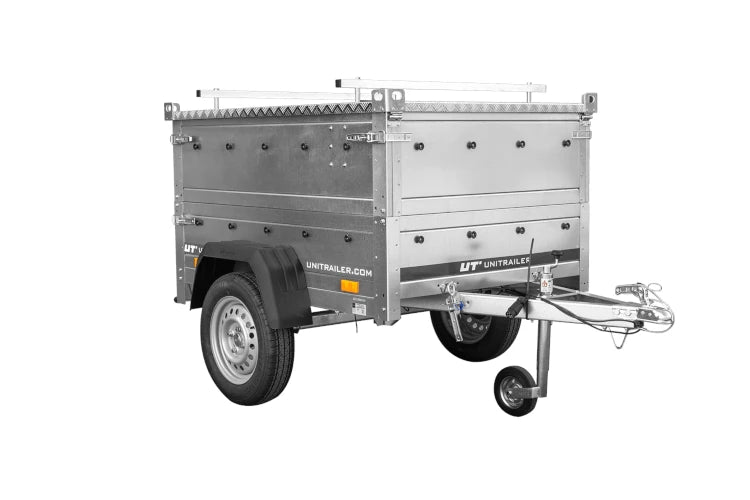Einachsanhänger 150x106 UNITRAILER GARDEN 150 KIPP mit BIS-Seitenwänden und Aluminiumabdeckung