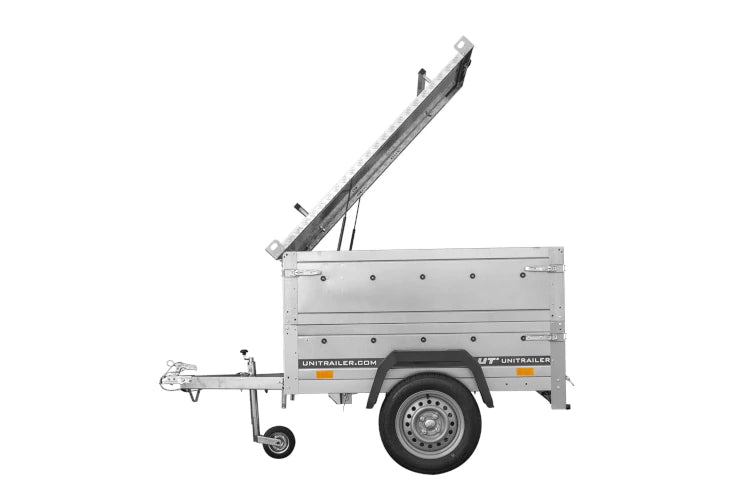 Einachsanhänger 150x106 UNITRAILER GARDEN 150 KIPP mit BIS-Seitenwänden und Aluminiumabdeckung