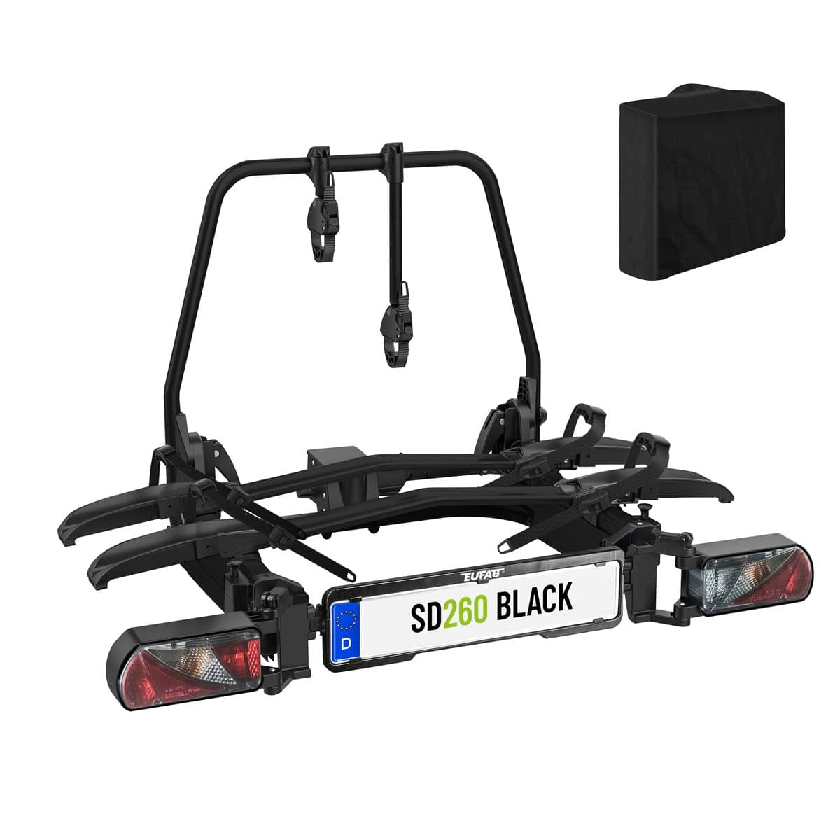 EUFAB SD260 Fahrradträger für 2 Räder Hecktüren 11596 inkl. Tasche