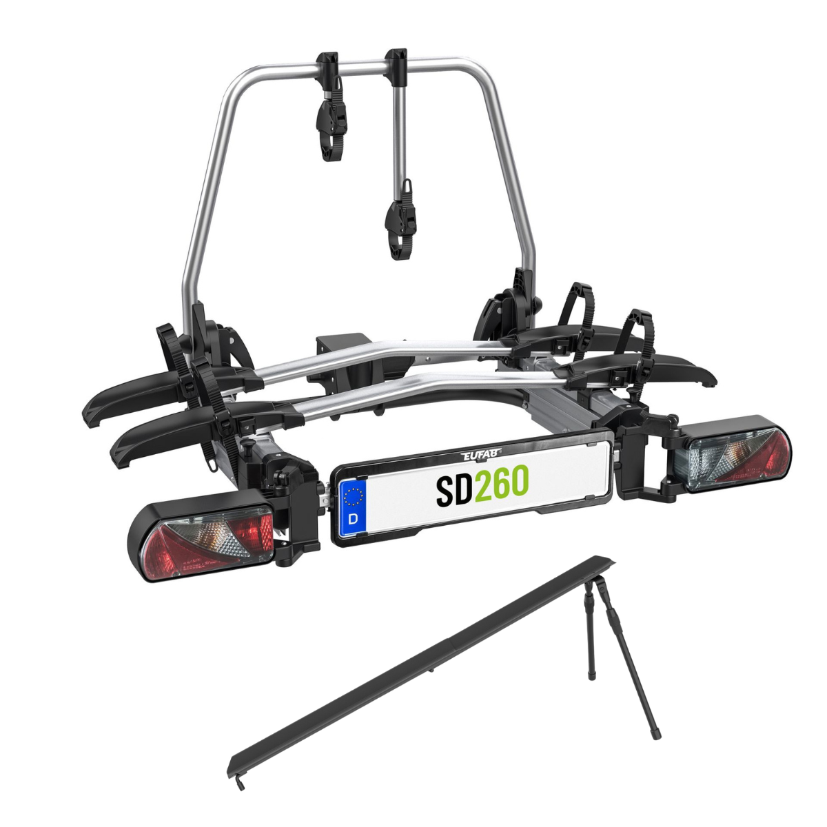 EUFAB SD260 Fahrradträger für 2 Räder Hecktüren 11596 inkl. Tasche