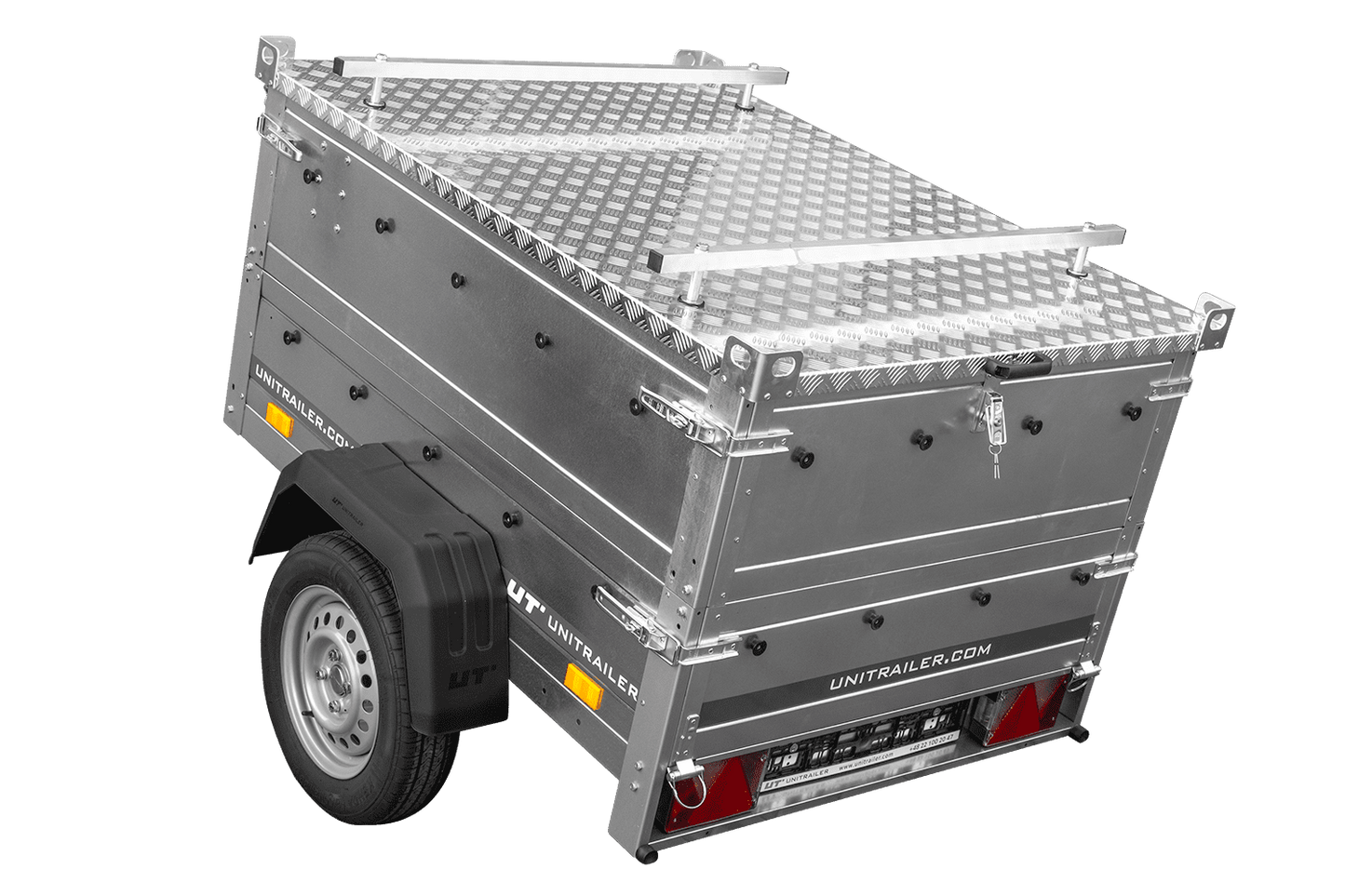Einachsanhänger 150x106 UNITRAILER GARDEN 150 KIPP mit BIS-Seitenwänden und Aluminiumabdeckung