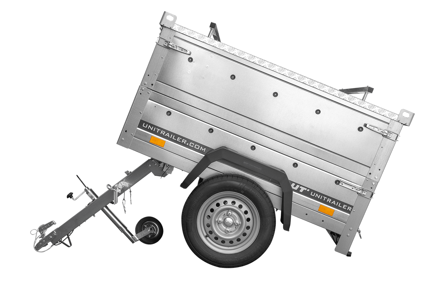 Einachsanhänger 150x106 UNITRAILER GARDEN 150 KIPP mit BIS-Seitenwänden und Aluminiumabdeckung