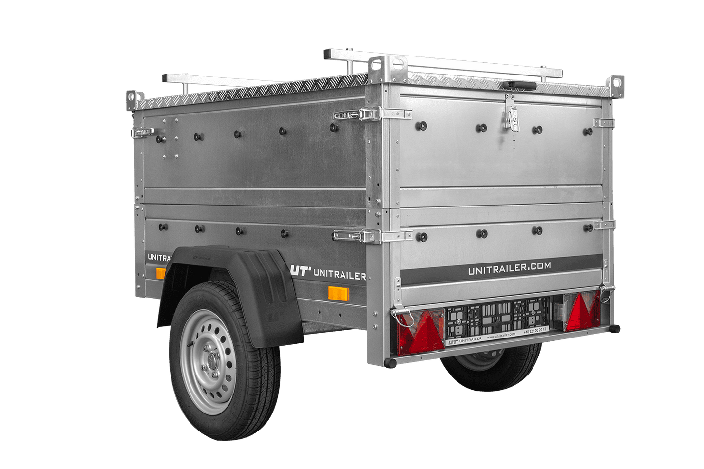 Einachsanhänger 150x106 UNITRAILER GARDEN 150 KIPP mit BIS-Seitenwänden und Aluminiumabdeckung