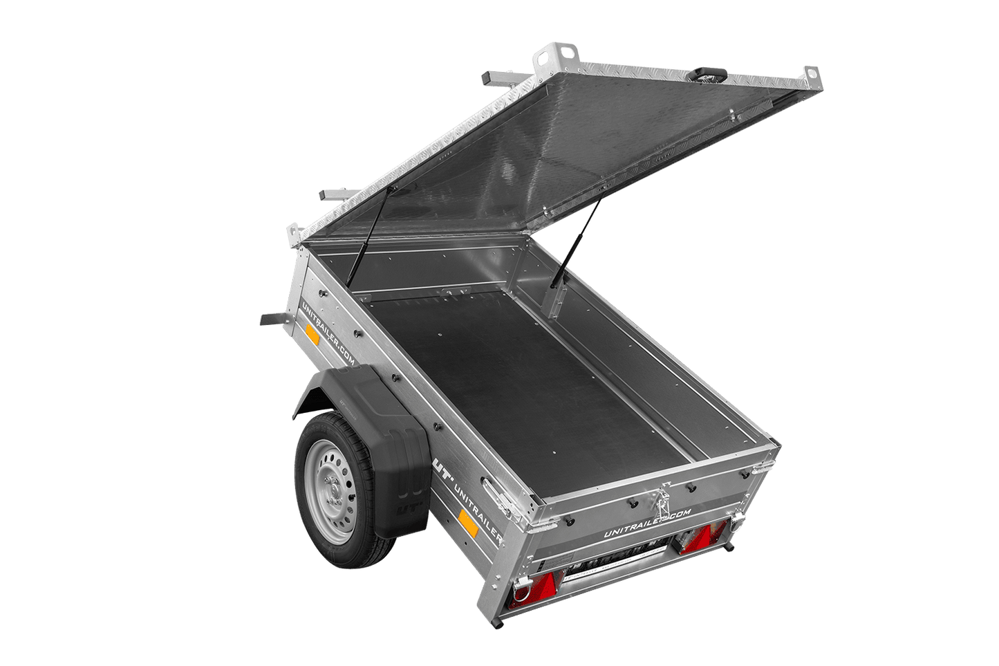 Einachsanhänger 750 kg 150x106 Garden Trailer 150 KIPP mit Alu-Deckel