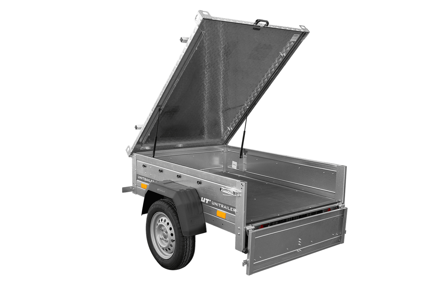 Einachsanhänger 750 kg 150x106 Garden Trailer 150 KIPP mit Alu-Deckel