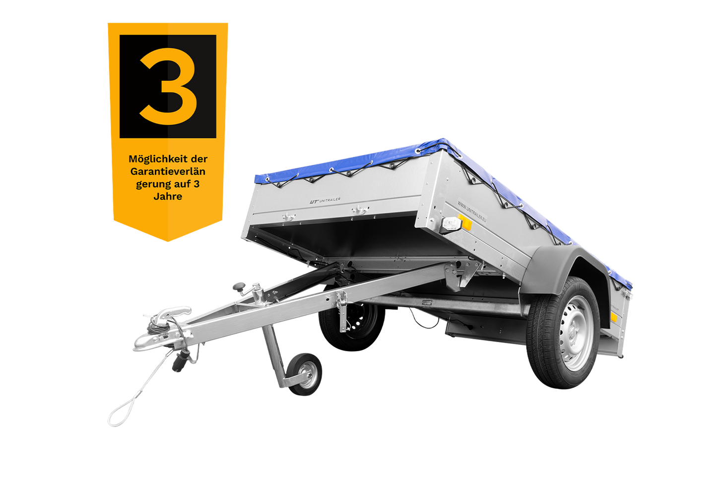 Garden Trailer 201 KIPP mit Flachplane, Stützrad und Planenträgern