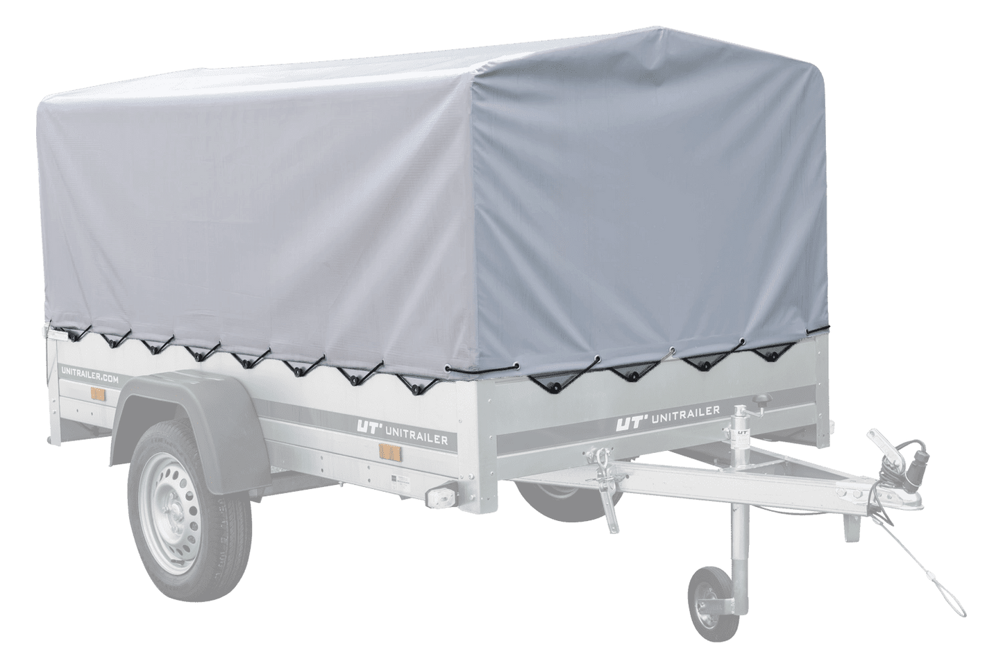 PKW-Anhänger 230x125 UNITRAILER GARDEN 230 FD mit BIS-Seiten, H-800-Gestell und grauer Plane