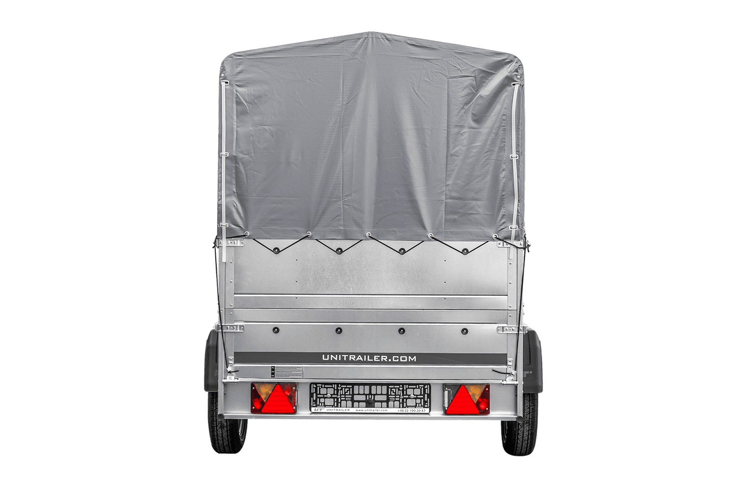 PKW-Anhänger 230x125 UNITRAILER GARDEN 230 FD mit BIS-Seiten, H-800-Gestell und grauer Plane