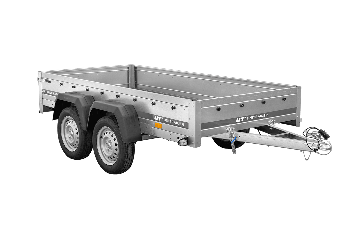 GARDEN TRAILER 264/2 KIPP MIT STÜTZRAD, PLANENTRÄGER UND BLAUER FLACHPLANE