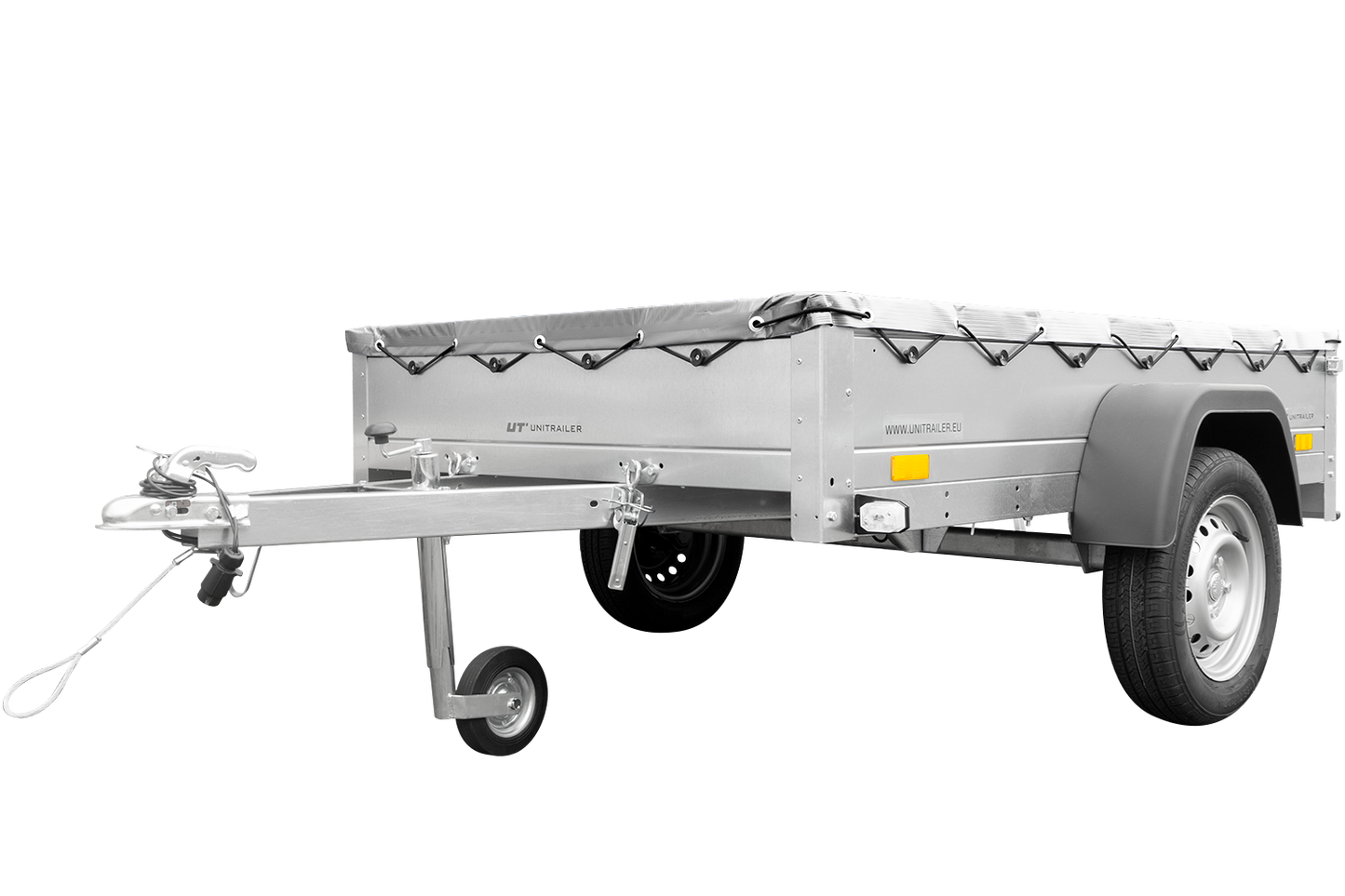 Anhänger für Pkws Garden Trailer 201 KIPP 200x125 cm 750 kg [mit Flachplane, Stützrad und Flachplaneträger]