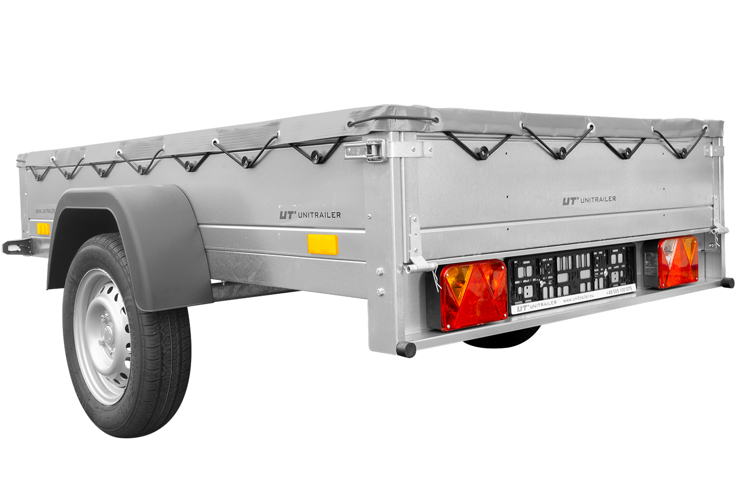 Anhänger für Pkws Garden Trailer 201 KIPP 200x125 cm 750 kg [mit Flachplane, Stützrad und Flachplaneträger]