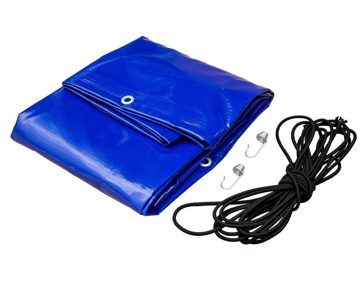 Gartenanhänger 200 Kipp mit Stützrad, H-0-Rahmen und blauer Plane