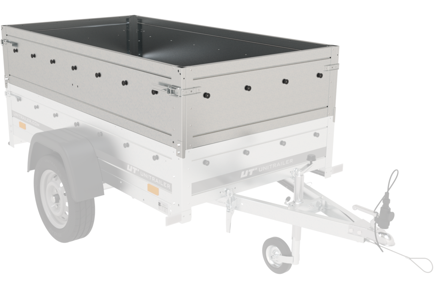 Leichter Anhänger 200x125 UNITRAILER GARDEN 201 KIPP mit BIS-Seitenwänden und Aluminiumabdeckung