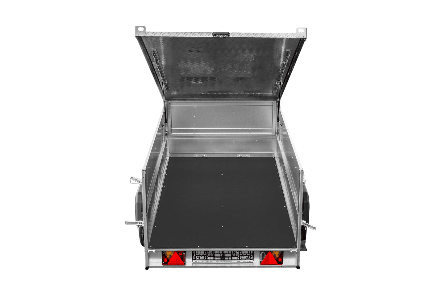 Einachsiger Anhänger 230x125 UNITRAILER GARDEN 230 KIPP mit Bordwandaufsatz und Aludeckel