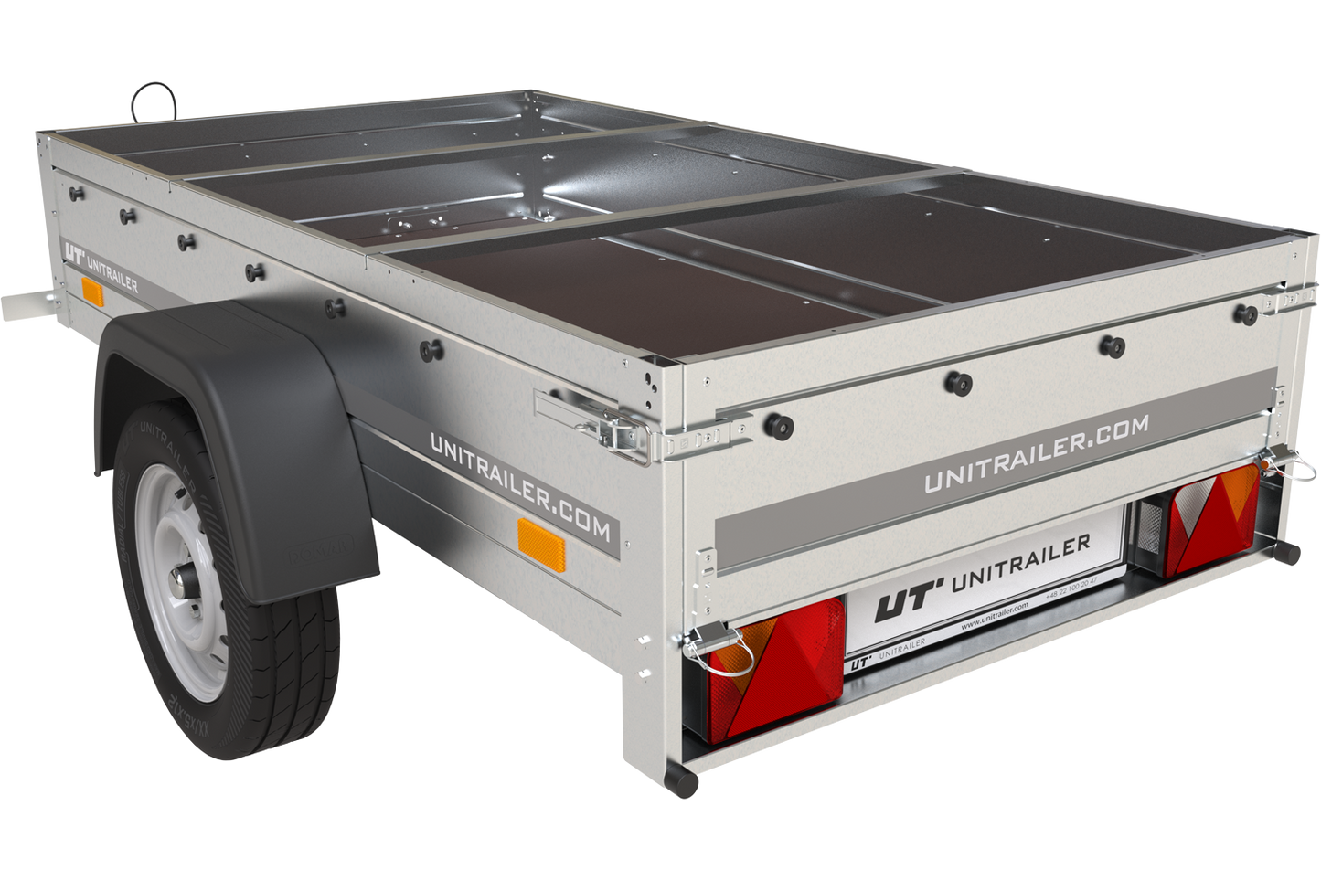 Gartenanhänger 200 Kipp mit Stützrad, H-0-Rahmen und blauer Plane