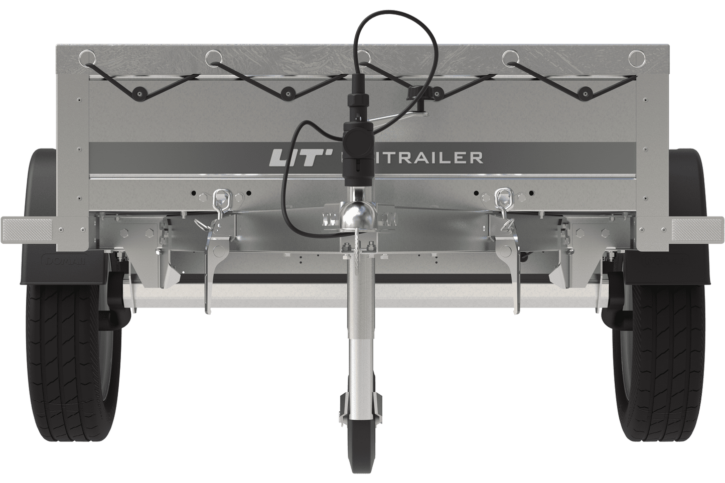 Gartenanhänger 200 Kipp mit Stützrad, H-0-Rahmen und grauer Plane