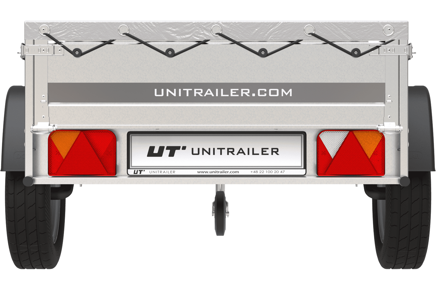 Gartenanhänger 200 Kipp mit Stützrad, H-0-Rahmen und grauer Plane