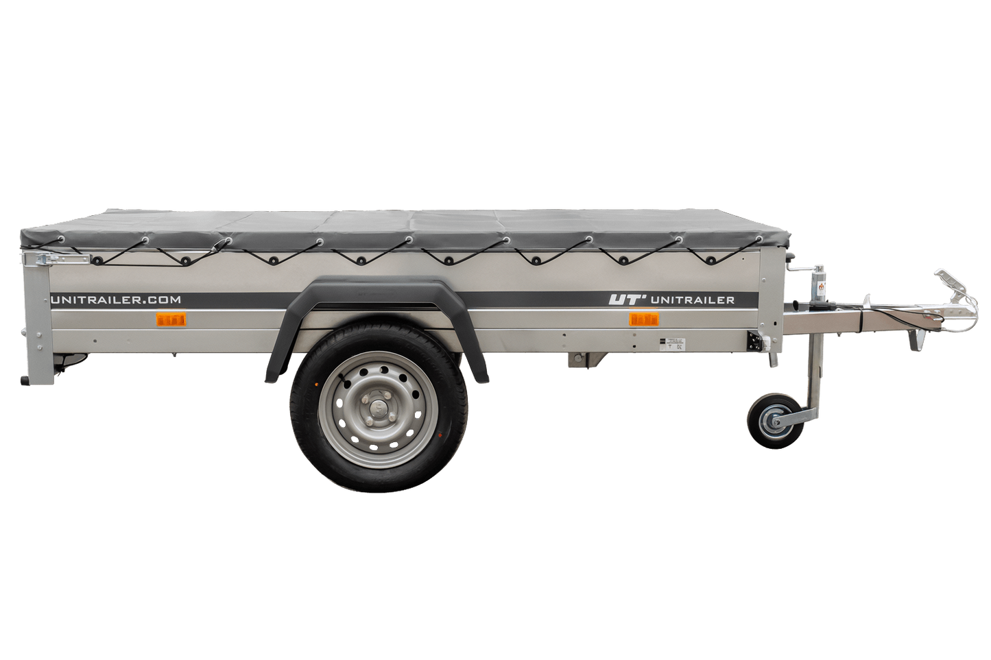 Kipper Pkw Anhänger Garden Trailer 230 KIPP [230 cm x 125 cm] mit Flachplane, Stützrad und Planenträger