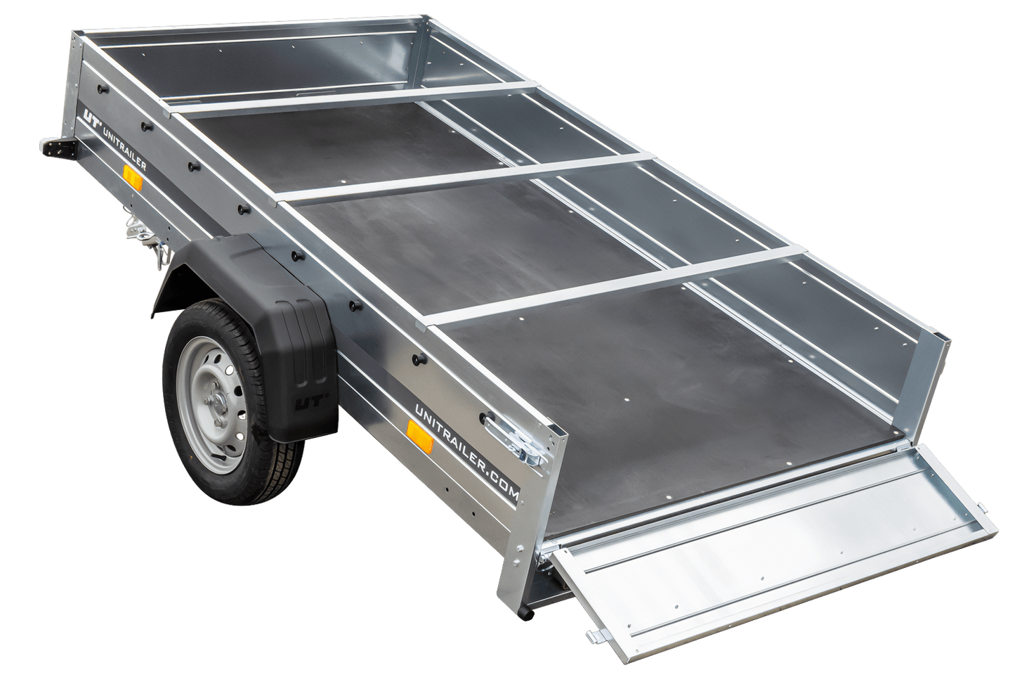 Kipper Pkw Anhänger Garden Trailer 230 KIPP [230 cm x 125 cm] mit Flachplane, Stützrad und Planenträger