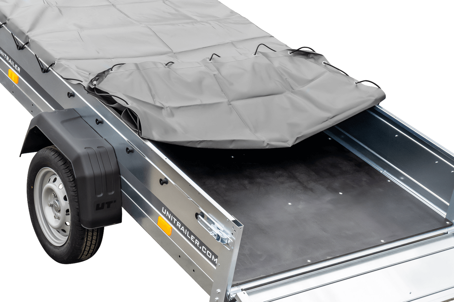 Kipper Pkw Anhänger Garden Trailer 230 KIPP [230 cm x 125 cm] mit Flachplane, Stützrad und Planenträger