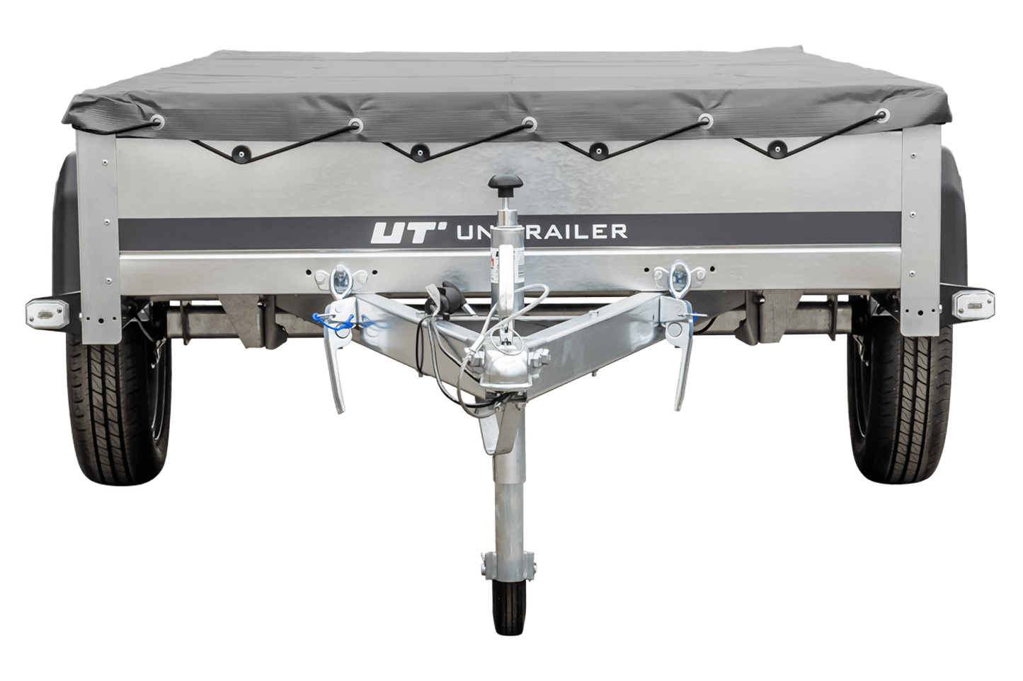 Kipper Pkw Anhänger Garden Trailer 230 KIPP [230 cm x 125 cm] mit Flachplane, Stützrad und Planenträger