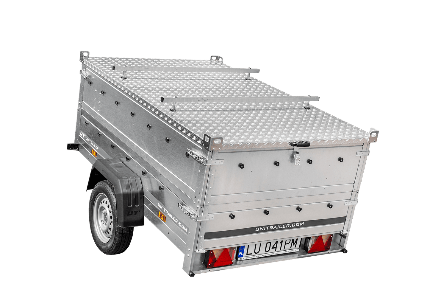 Leichter Anhänger 200x125 UNITRAILER GARDEN 201 KIPP mit BIS-Seitenwänden und Aluminiumabdeckung