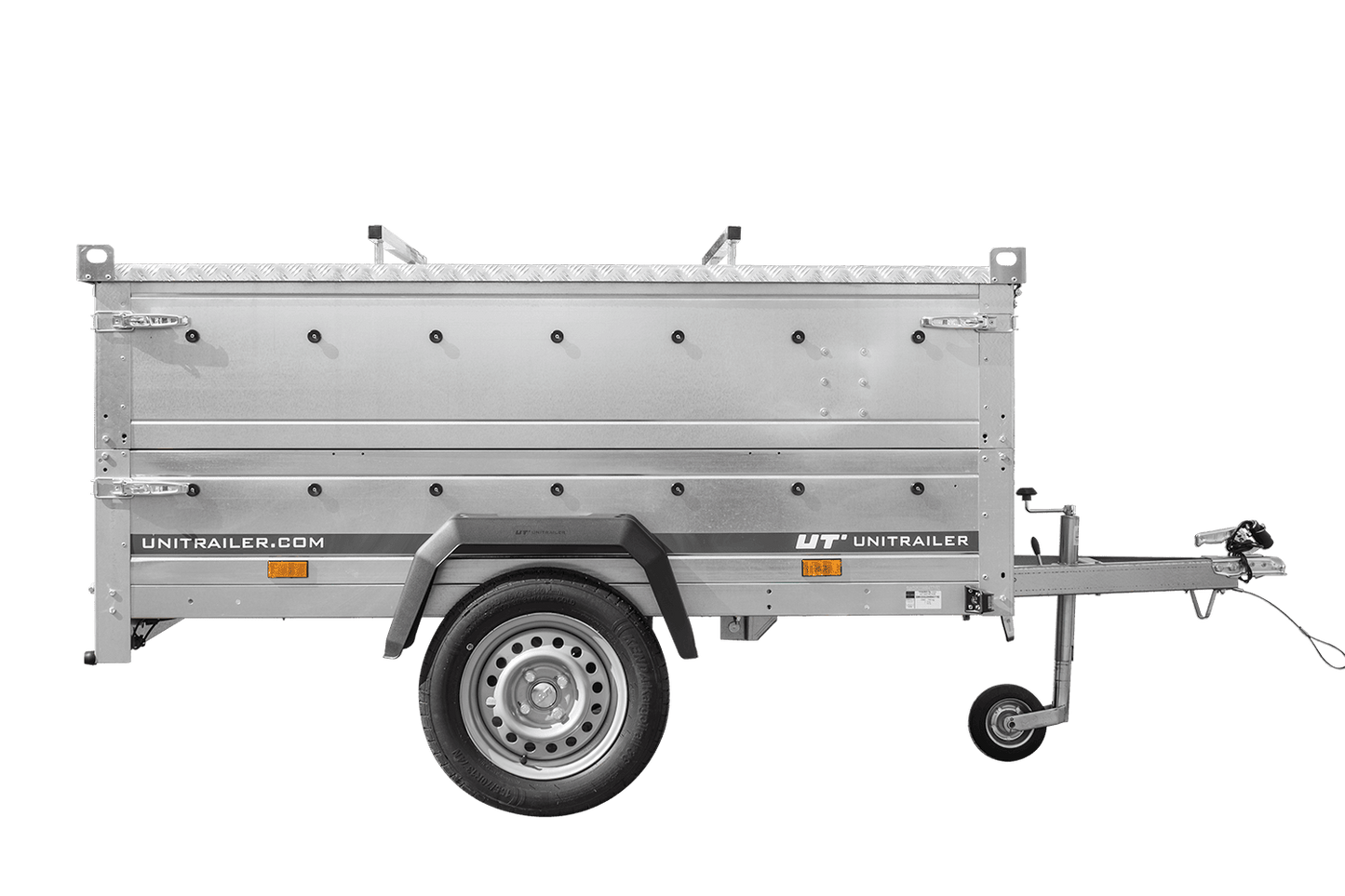 Leichter Anhänger 200x125 UNITRAILER GARDEN 201 KIPP mit BIS-Seitenwänden und Aluminiumabdeckung