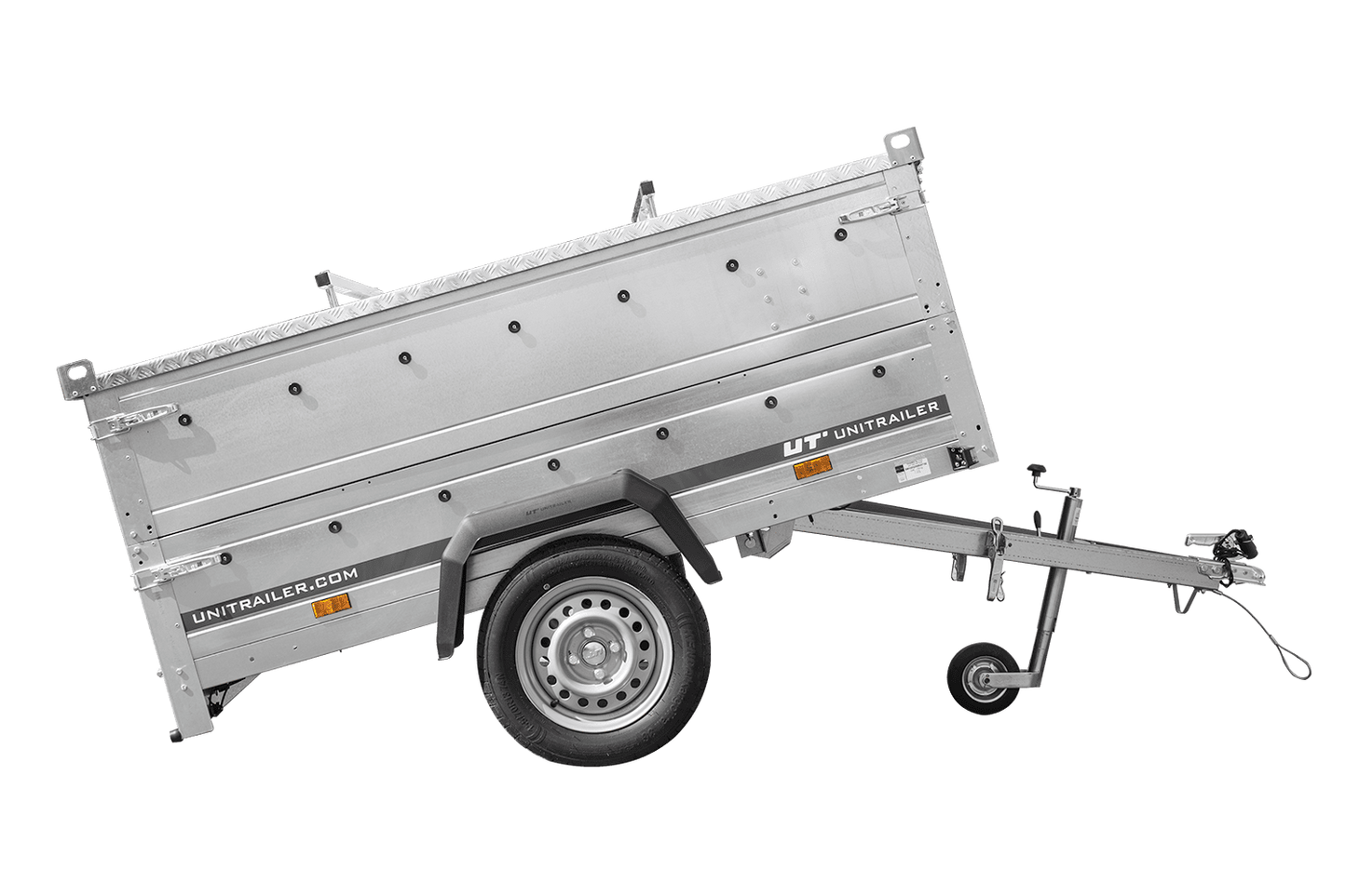 Leichter Anhänger 200x125 UNITRAILER GARDEN 201 KIPP mit BIS-Seitenwänden und Aluminiumabdeckung
