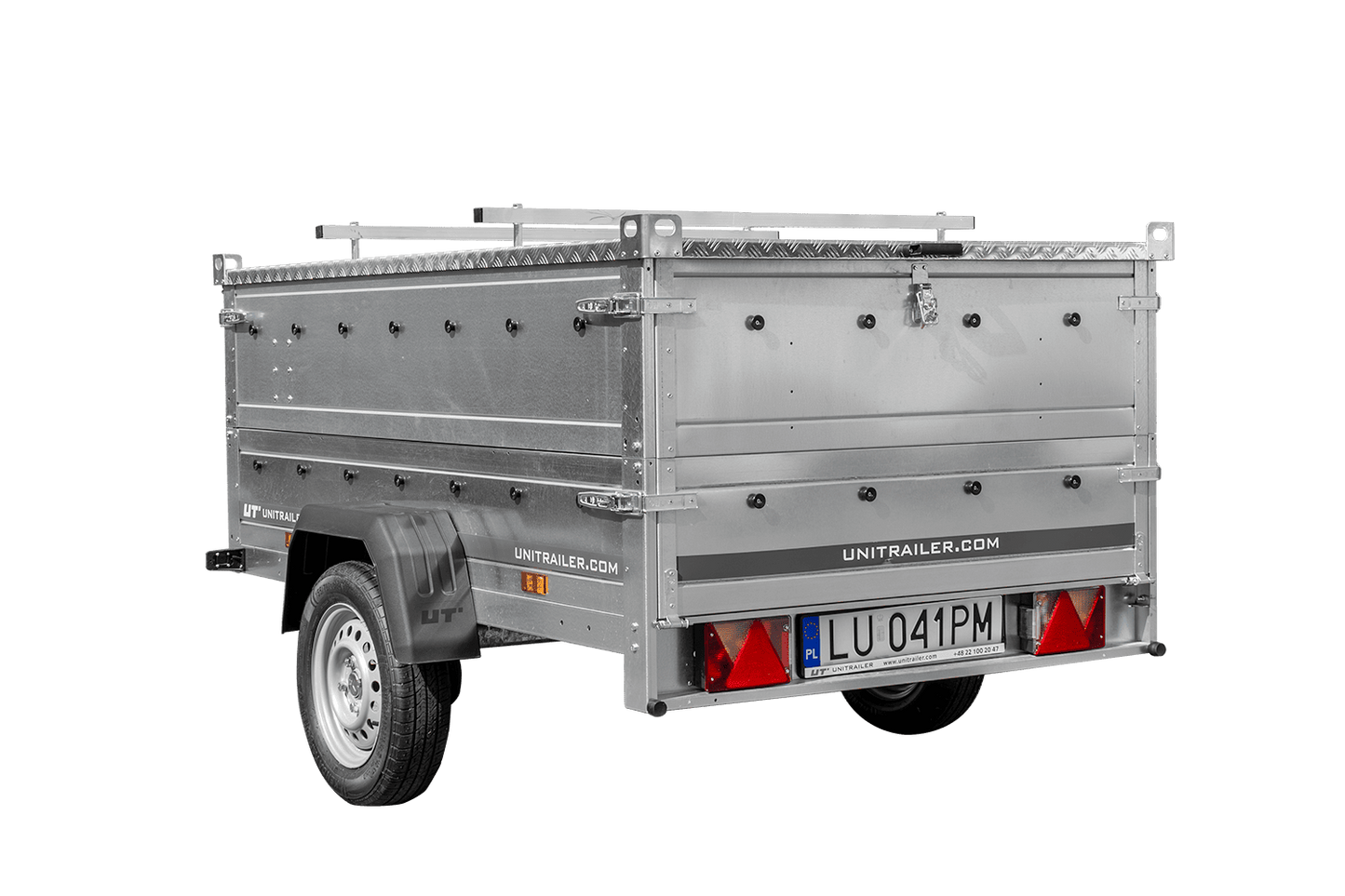 Leichter Anhänger 200x125 UNITRAILER GARDEN 201 KIPP mit BIS-Seitenwänden und Aluminiumabdeckung