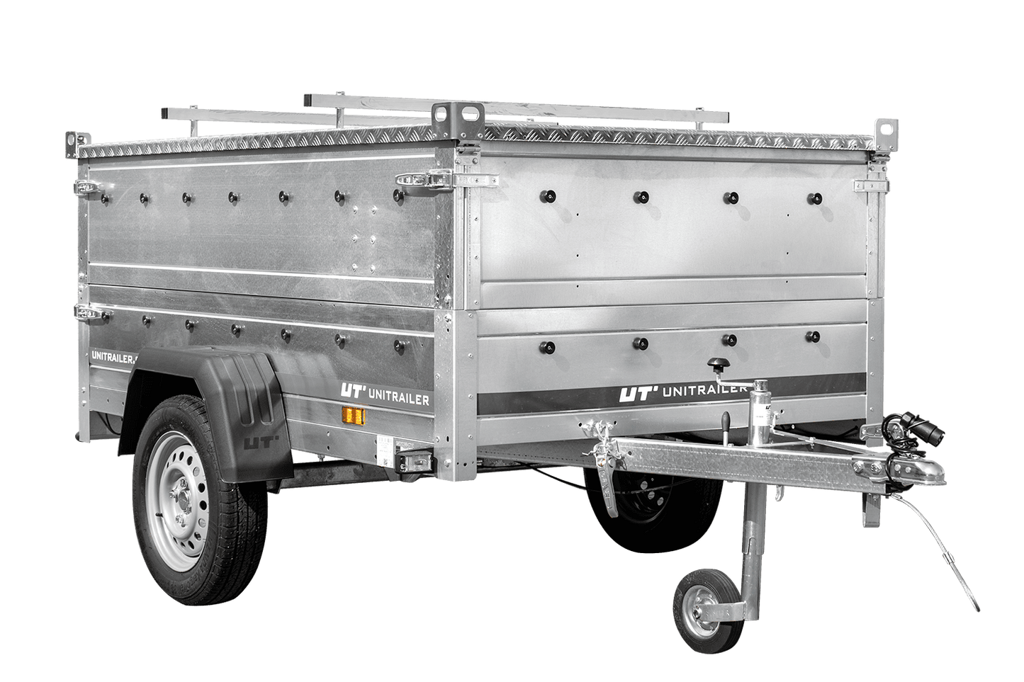 Leichter Anhänger 200x125 UNITRAILER GARDEN 201 KIPP mit BIS-Seitenwänden und Aluminiumabdeckung