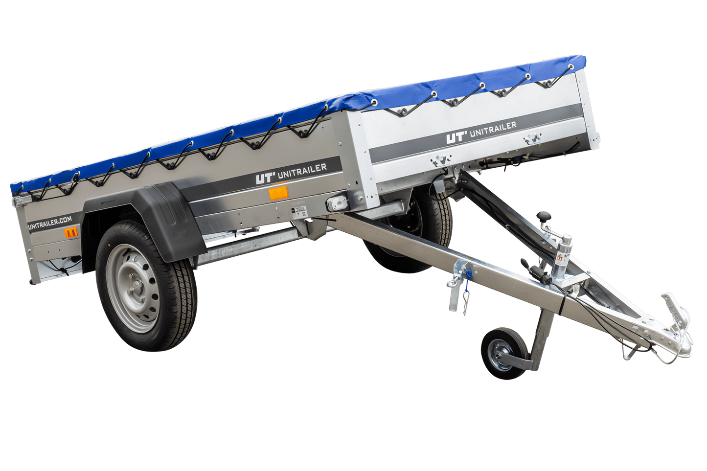 Pkw-Kippanhänger Garden Trailer 230 KIPP [230 cm x 125 cm] mit Flachplane, Stützrad und Planenträger